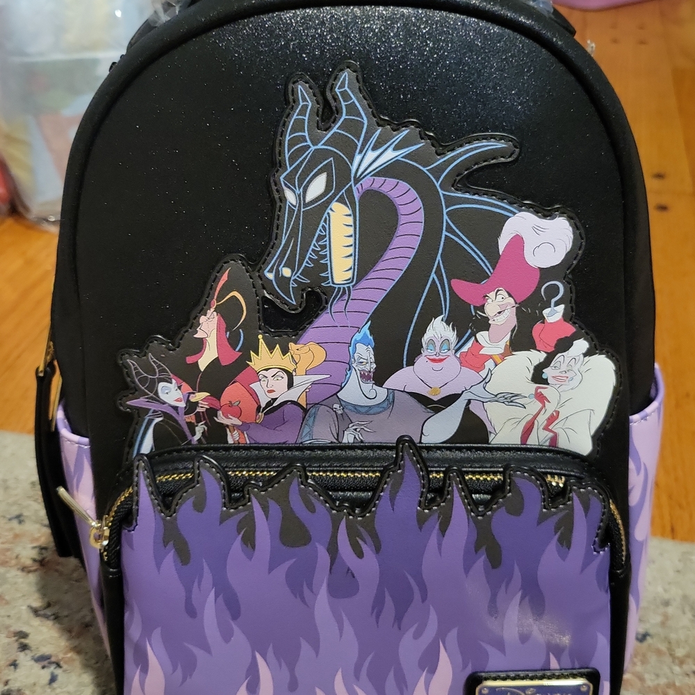 Loungefly Black and Purple Villains Backpack